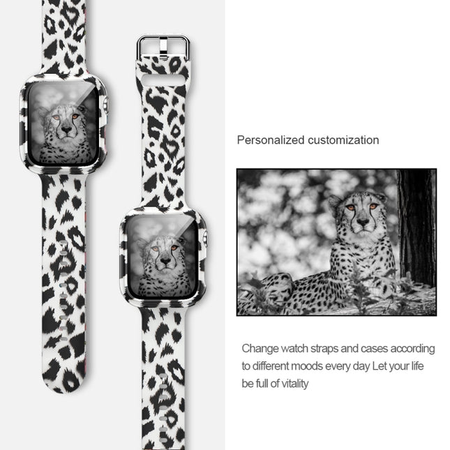 Silicone Printing Integrated Replacement Watch Case Watchband, For Apple Watch Series 6 / 5 / 4 / Watch SE 44mm