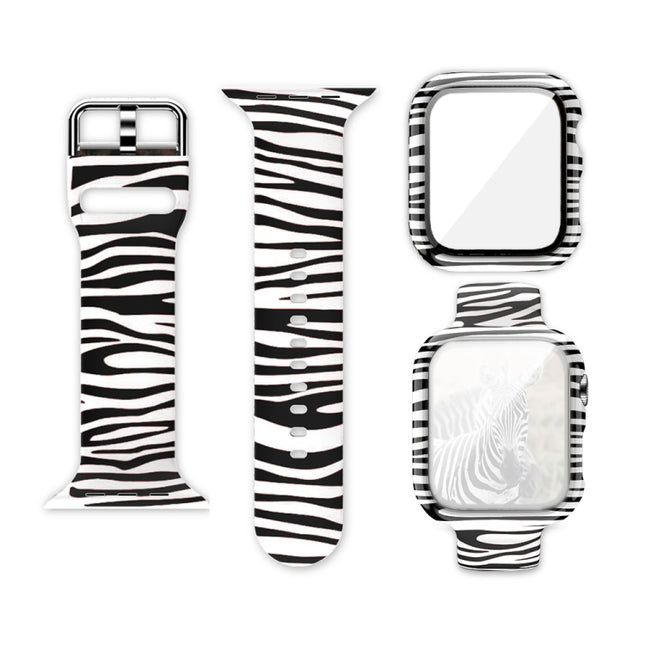 Silicone Printing Integrated Replacement Watch Case Watchband, For Apple Watch Series 6 / 5 / 4 / Watch SE 44mm