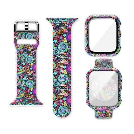 Silicone Printing Integrated Replacement Watch Case Watchband, For Apple Watch Series 6 / 5 / 4 / Watch SE 44mm
