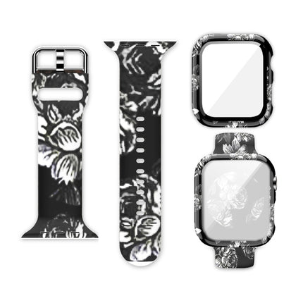 Silicone Printing Integrated Replacement Watch Case Watchband, For Apple Watch Series 6 / 5 / 4 / Watch SE 40mm