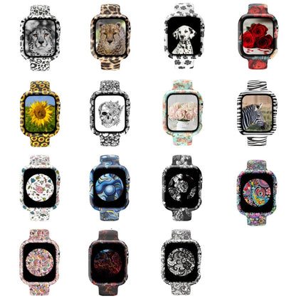 Silicone Printing Integrated Replacement Watch Case Watchband, For Apple Watch Series 6 / 5 / 4 / Watch SE 40mm