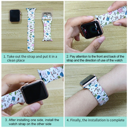 Silicone Printing Integrated Replacement Watch Case Watchband, For Apple Watch Series 3 & 2 & 1 38mm