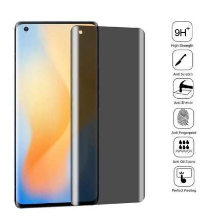 For OnePlus 9 Pro No Fingerprint Unlock 25pcs 0.3mm 9H Surface Hardness 3D Curved Surface Privacy Glass Film