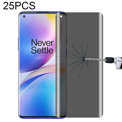 For OnePlus 9 Pro No Fingerprint Unlock 25pcs 0.3mm 9H Surface Hardness 3D Curved Surface Privacy Glass Film
