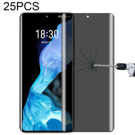 For OnePlus 9 Pro No Fingerprint Unlock 25pcs 0.3mm 9H Surface Hardness 3D Curved Surface Privacy Glass Film