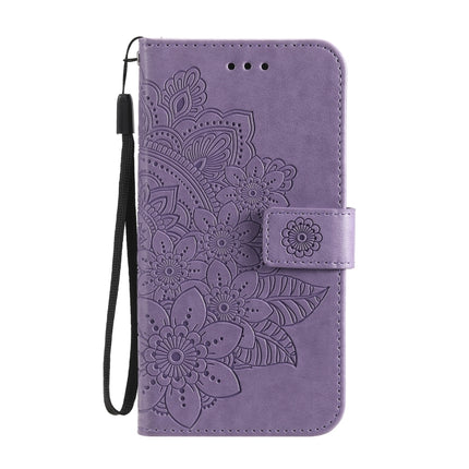 7-petal Flowers Embossing Pattern Horizontal Flip PU Leather Case with Holder & Card Slots & Wallet & Photo Frame, For OPPO A7 / A5s, For OPPO A9 2020 / A5 2020, For OPPO A15 / A15s, For OPPO A52 / A72 4G / A92