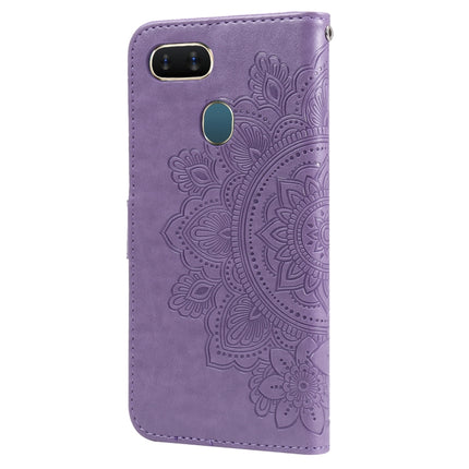 7-petal Flowers Embossing Pattern Horizontal Flip PU Leather Case with Holder & Card Slots & Wallet & Photo Frame, For OPPO A7 / A5s, For OPPO A9 2020 / A5 2020, For OPPO A15 / A15s, For OPPO A52 / A72 4G / A92