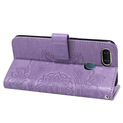 7-petal Flowers Embossing Pattern Horizontal Flip PU Leather Case with Holder & Card Slots & Wallet & Photo Frame, For OPPO A7 / A5s, For OPPO A9 2020 / A5 2020, For OPPO A15 / A15s, For OPPO A52 / A72 4G / A92