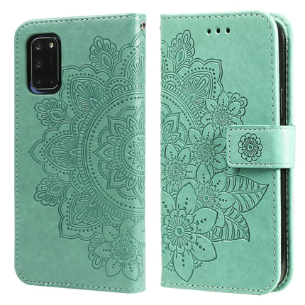 7-petal Flowers Embossing Pattern Horizontal Flip PU Leather Case with Holder & Card Slots & Wallet & Photo Frame, For OPPO A7 / A5s, For OPPO A9 2020 / A5 2020, For OPPO A15 / A15s, For OPPO A52 / A72 4G / A92