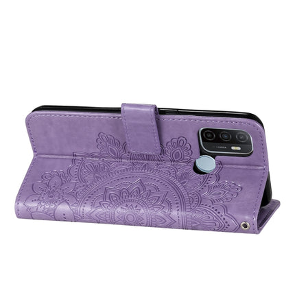 7-petal Flowers Embossing Pattern Horizontal Flip PU Leather Case with Holder & Card Slots & Wallet & Photo Frame, For OPPO A53 / A33 / A32, For OPPO A54 4G, For OPPO A74 4G / F19 4G, For OPPO A92s / Reno4 Z / A72 5G / A73 5G / A53 5G