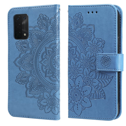 7-petal Flowers Embossing Pattern Horizontal Flip PU Leather Case with Holder & Card Slots & Wallet & Photo Frame, For OPPO A53 / A33 / A32, For OPPO A54 4G, For OPPO A74 4G / F19 4G, For OPPO A92s / Reno4 Z / A72 5G / A73 5G / A53 5G