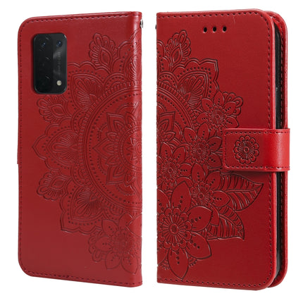 7-petal Flowers Embossing Pattern Horizontal Flip PU Leather Case with Holder & Card Slots & Wallet & Photo Frame, For OPPO A53 / A33 / A32, For OPPO A54 4G, For OPPO A74 4G / F19 4G, For OPPO A92s / Reno4 Z / A72 5G / A73 5G / A53 5G