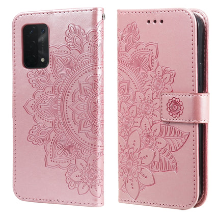 7-petal Flowers Embossing Pattern Horizontal Flip PU Leather Case with Holder & Card Slots & Wallet & Photo Frame, For OPPO A53 / A33 / A32, For OPPO A54 4G, For OPPO A74 4G / F19 4G, For OPPO A92s / Reno4 Z / A72 5G / A73 5G / A53 5G