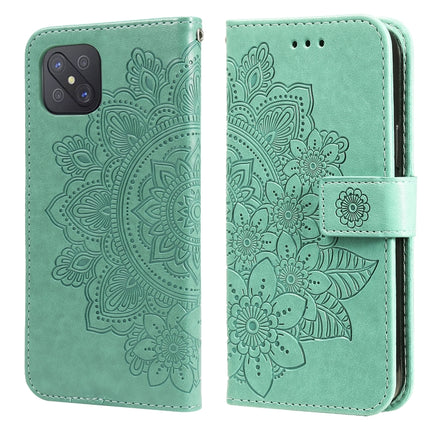 7-petal Flowers Embossing Pattern Horizontal Flip PU Leather Case with Holder & Card Slots & Wallet & Photo Frame, For OPPO A53 / A33 / A32, For OPPO A54 4G, For OPPO A74 4G / F19 4G, For OPPO A92s / Reno4 Z / A72 5G / A73 5G / A53 5G