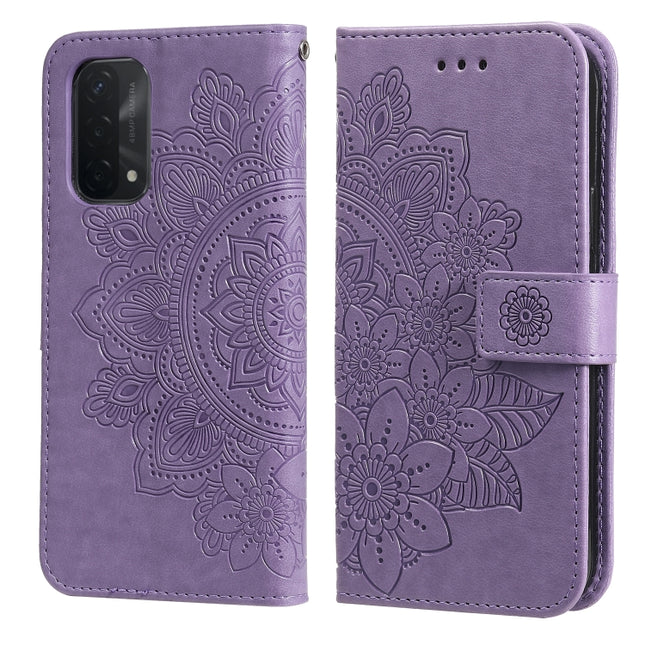 7-petal Flowers Embossing Pattern Horizontal Flip PU Leather Case with Holder & Card Slots & Wallet & Photo Frame, For OPPO A93 5G / A74 5G / A54 5G, For OPPO A94 4G / F19 Pro / Reno5 F / Reno5 Lite, For OPPO A94 5G / F19 Pro+ / Reno5 Z 5G             ...