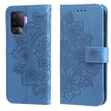 7-petal Flowers Embossing Pattern Horizontal Flip PU Leather Case with Holder & Card Slots & Wallet & Photo Frame, For OPPO A93 5G / A74 5G / A54 5G, For OPPO A94 4G / F19 Pro / Reno5 F / Reno5 Lite, For OPPO A94 5G / F19 Pro+ / Reno5 Z 5G             ...