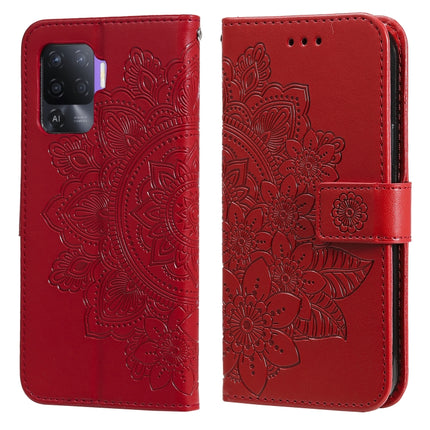 7-petal Flowers Embossing Pattern Horizontal Flip PU Leather Case with Holder & Card Slots & Wallet & Photo Frame, For OPPO A93 5G / A74 5G / A54 5G, For OPPO A94 4G / F19 Pro / Reno5 F / Reno5 Lite, For OPPO A94 5G / F19 Pro+ / Reno5 Z 5G             ...