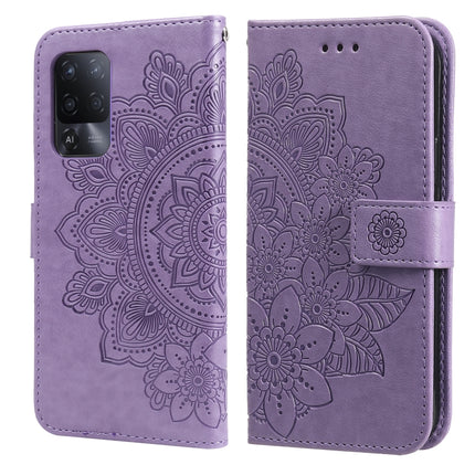 7-petal Flowers Embossing Pattern Horizontal Flip PU Leather Case with Holder & Card Slots & Wallet & Photo Frame, For OPPO A93 5G / A74 5G / A54 5G, For OPPO A94 4G / F19 Pro / Reno5 F / Reno5 Lite, For OPPO A94 5G / F19 Pro+ / Reno5 Z 5G             ...