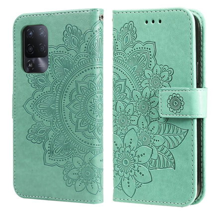 7-petal Flowers Embossing Pattern Horizontal Flip PU Leather Case with Holder & Card Slots & Wallet & Photo Frame, For OPPO A93 5G / A74 5G / A54 5G, For OPPO A94 4G / F19 Pro / Reno5 F / Reno5 Lite, For OPPO A94 5G / F19 Pro+ / Reno5 Z 5G             ...