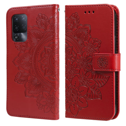 7-petal Flowers Embossing Pattern Horizontal Flip PU Leather Case with Holder & Card Slots & Wallet & Photo Frame, For OPPO A93 5G / A74 5G / A54 5G, For OPPO A94 4G / F19 Pro / Reno5 F / Reno5 Lite, For OPPO A94 5G / F19 Pro+ / Reno5 Z 5G             ...