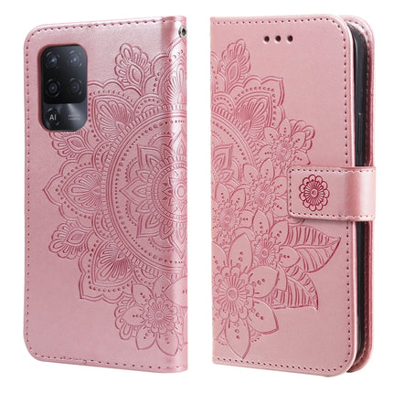 7-petal Flowers Embossing Pattern Horizontal Flip PU Leather Case with Holder & Card Slots & Wallet & Photo Frame, For OPPO A93 5G / A74 5G / A54 5G, For OPPO A94 4G / F19 Pro / Reno5 F / Reno5 Lite, For OPPO A94 5G / F19 Pro+ / Reno5 Z 5G             ...