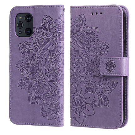 7-petal Flowers Embossing Pattern Horizontal Flip PU Leather Case with Holder & Card Slots & Wallet & Photo Frame, For OPPO Find X3 Pro / Find X3, For OPPO Realme 8 / Realme 8 Pro, For OPPO Realme 5 / Realme 5s / Realme C3, For OPPO Reno4 5G