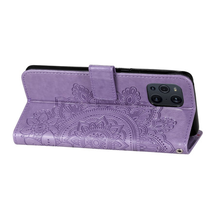 7-petal Flowers Embossing Pattern Horizontal Flip PU Leather Case with Holder & Card Slots & Wallet & Photo Frame, For OPPO Find X3 Pro / Find X3, For OPPO Realme 8 / Realme 8 Pro, For OPPO Realme 5 / Realme 5s / Realme C3, For OPPO Reno4 5G