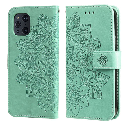 7-petal Flowers Embossing Pattern Horizontal Flip PU Leather Case with Holder & Card Slots & Wallet & Photo Frame, For OPPO Find X3 Pro / Find X3, For OPPO Realme 8 / Realme 8 Pro, For OPPO Realme 5 / Realme 5s / Realme C3, For OPPO Reno4 5G