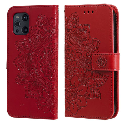 7-petal Flowers Embossing Pattern Horizontal Flip PU Leather Case with Holder & Card Slots & Wallet & Photo Frame, For OPPO Find X3 Pro / Find X3, For OPPO Realme 8 / Realme 8 Pro, For OPPO Realme 5 / Realme 5s / Realme C3, For OPPO Reno4 5G