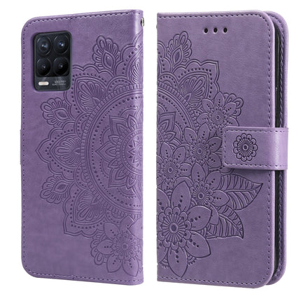 7-petal Flowers Embossing Pattern Horizontal Flip PU Leather Case with Holder & Card Slots & Wallet & Photo Frame, For OPPO Find X3 Pro / Find X3, For OPPO Realme 8 / Realme 8 Pro, For OPPO Realme 5 / Realme 5s / Realme C3, For OPPO Reno4 5G