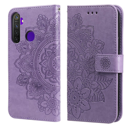 7-petal Flowers Embossing Pattern Horizontal Flip PU Leather Case with Holder & Card Slots & Wallet & Photo Frame, For OPPO Find X3 Pro / Find X3, For OPPO Realme 8 / Realme 8 Pro, For OPPO Realme 5 / Realme 5s / Realme C3, For OPPO Reno4 5G