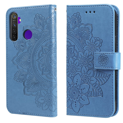 7-petal Flowers Embossing Pattern Horizontal Flip PU Leather Case with Holder & Card Slots & Wallet & Photo Frame, For OPPO Find X3 Pro / Find X3, For OPPO Realme 8 / Realme 8 Pro, For OPPO Realme 5 / Realme 5s / Realme C3, For OPPO Reno4 5G
