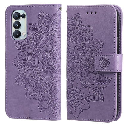 7-petal Flowers Embossing Pattern Horizontal Flip PU Leather Case with Holder & Card Slots & Wallet & Photo Frame, For OPPO Reno3 5G / Find X2 Lite / K7, For OPPO Reno3 Pro 5G / Find X2 Neo, For OPPO Reno5 5G / 4G / Find X3 Lite                        ...