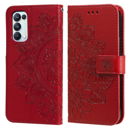 7-petal Flowers Embossing Pattern Horizontal Flip PU Leather Case with Holder & Card Slots & Wallet & Photo Frame, For OPPO Reno3 5G / Find X2 Lite / K7, For OPPO Reno3 Pro 5G / Find X2 Neo, For OPPO Reno5 5G / 4G / Find X3 Lite                        ...