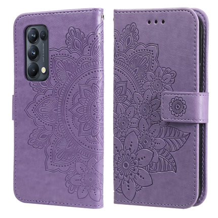 7-petal Flowers Embossing Pattern Horizontal Flip PU Leather Case with Holder & Card Slots & Wallet & Photo Frame, For OPPO Reno3 5G / Find X2 Lite / K7, For OPPO Reno3 Pro 5G / Find X2 Neo, For OPPO Reno5 5G / 4G / Find X3 Lite                        ...