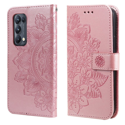 7-petal Flowers Embossing Pattern Horizontal Flip PU Leather Case with Holder & Card Slots & Wallet & Photo Frame, For OPPO Reno3 5G / Find X2 Lite / K7, For OPPO Reno3 Pro 5G / Find X2 Neo, For OPPO Reno5 5G / 4G / Find X3 Lite                        ...