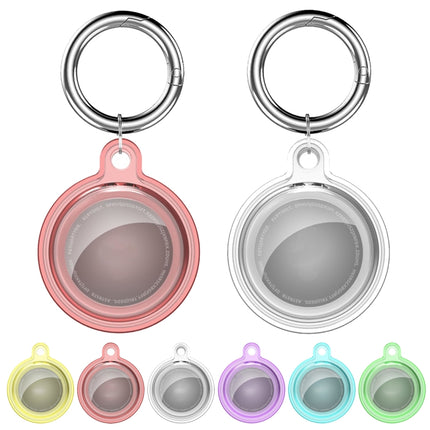 All-inclusive Clear Crystal Shockproof Protective Cover Case with Keychain Hook Loop, For AirTag