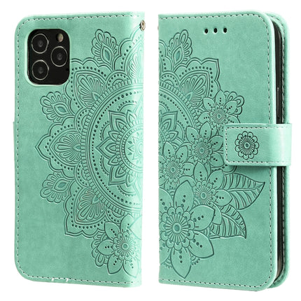 7-petal Flowers Embossing Pattern Horizontal Flip PU Leather Case with Holder & Card Slots & Wallet & Photo Frame, For iPhone 11, For iPhone 11 Pro, For iPhone 11 Pro Max, For iPhone 12 mini