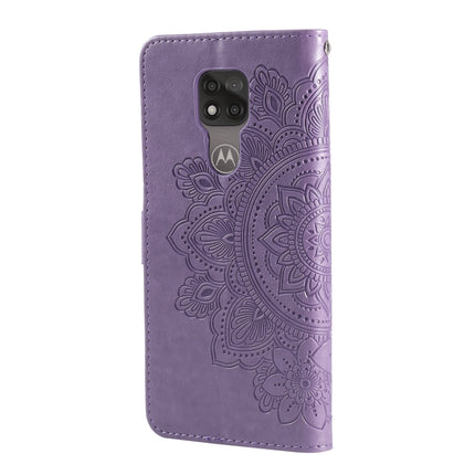 7-petal Flowers Embossing Pattern Horizontal Flip PU Leather Case with Holder & Card Slots & Wallet & Photo Frame, For Motorola Moto G Play 2021, For Motorola Moto G9 Play / E7 Plus, For Motorola Moto G100 / Edge S