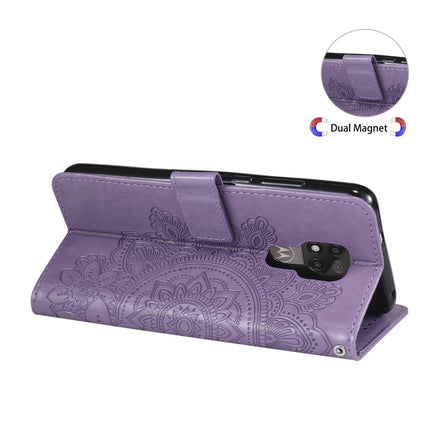 7-petal Flowers Embossing Pattern Horizontal Flip PU Leather Case with Holder & Card Slots & Wallet & Photo Frame, For Motorola Moto G Play 2021, For Motorola Moto G9 Play / E7 Plus, For Motorola Moto G100 / Edge S