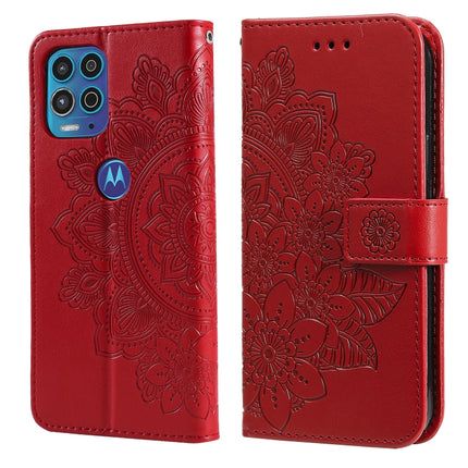 7-petal Flowers Embossing Pattern Horizontal Flip PU Leather Case with Holder & Card Slots & Wallet & Photo Frame, For Motorola Moto G Play 2021, For Motorola Moto G9 Play / E7 Plus, For Motorola Moto G100 / Edge S