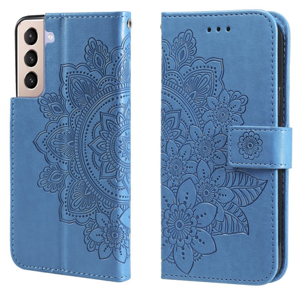 7-petal Flowers Embossing Pattern Horizontal Flip PU Leather Case with Holder & Card Slots & Wallet & Photo Frame, For Samsung Galaxy S21 Ultra 5G, For Samsung Galaxy S21 5G, For Samsung Galaxy S21 FE, For Samsung Galaxy S21+ 5G