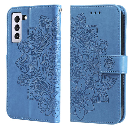 7-petal Flowers Embossing Pattern Horizontal Flip PU Leather Case with Holder & Card Slots & Wallet & Photo Frame, For Samsung Galaxy S21 Ultra 5G, For Samsung Galaxy S21 5G, For Samsung Galaxy S21 FE, For Samsung Galaxy S21+ 5G