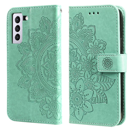 7-petal Flowers Embossing Pattern Horizontal Flip PU Leather Case with Holder & Card Slots & Wallet & Photo Frame, For Samsung Galaxy S21 Ultra 5G, For Samsung Galaxy S21 5G, For Samsung Galaxy S21 FE, For Samsung Galaxy S21+ 5G