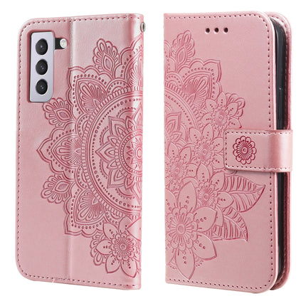 7-petal Flowers Embossing Pattern Horizontal Flip PU Leather Case with Holder & Card Slots & Wallet & Photo Frame, For Samsung Galaxy S21 Ultra 5G, For Samsung Galaxy S21 5G, For Samsung Galaxy S21 FE, For Samsung Galaxy S21+ 5G