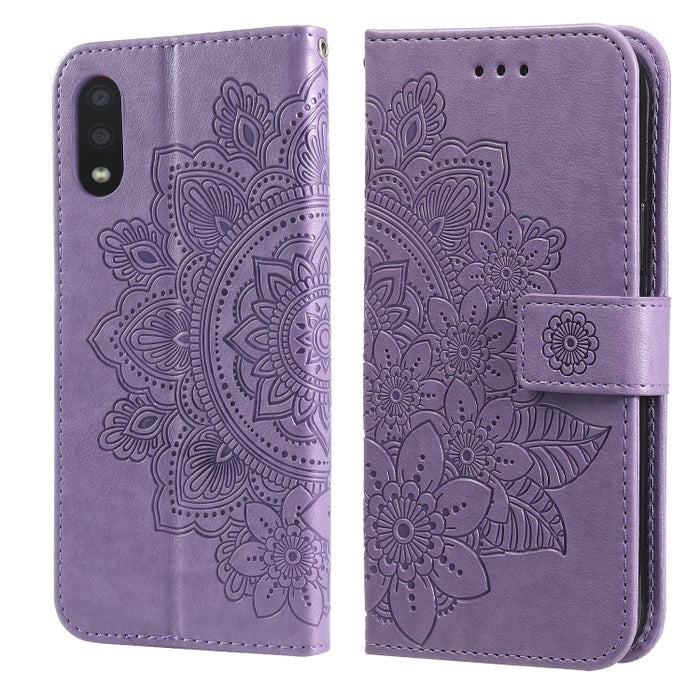 7-petal Flowers Embossing Pattern Horizontal Flip PU Leather Case with Holder & Card Slots & Wallet & Photo Frame, For Samsung Galaxy A02, For Samsung Galaxy A82 5G, For Samsung Galaxy S20 FE