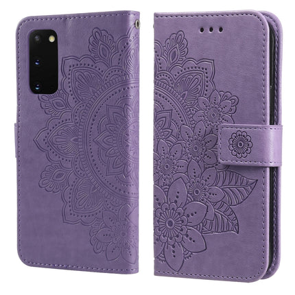 7-petal Flowers Embossing Pattern Horizontal Flip PU Leather Case with Holder & Card Slots & Wallet & Photo Frame, For Samsung Galaxy A02, For Samsung Galaxy A82 5G, For Samsung Galaxy S20 FE