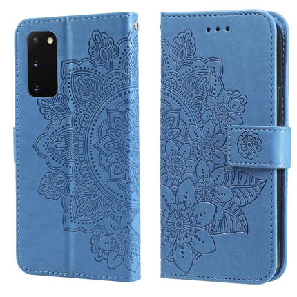 7-petal Flowers Embossing Pattern Horizontal Flip PU Leather Case with Holder & Card Slots & Wallet & Photo Frame, For Samsung Galaxy A02, For Samsung Galaxy A82 5G, For Samsung Galaxy S20 FE