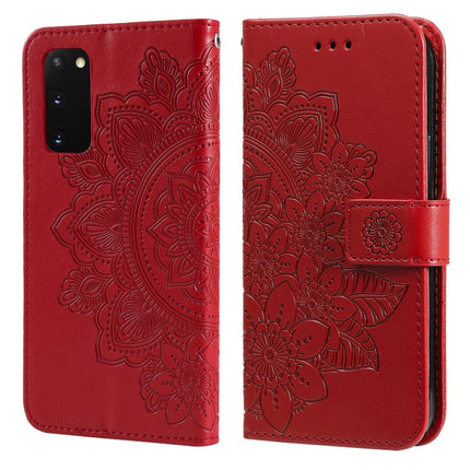 7-petal Flowers Embossing Pattern Horizontal Flip PU Leather Case with Holder & Card Slots & Wallet & Photo Frame, For Samsung Galaxy A02, For Samsung Galaxy A82 5G, For Samsung Galaxy S20 FE