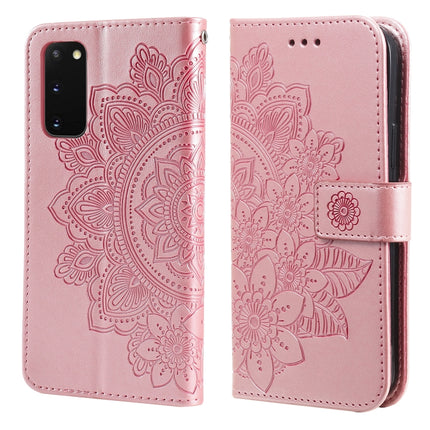 7-petal Flowers Embossing Pattern Horizontal Flip PU Leather Case with Holder & Card Slots & Wallet & Photo Frame, For Samsung Galaxy A02, For Samsung Galaxy A82 5G, For Samsung Galaxy S20 FE